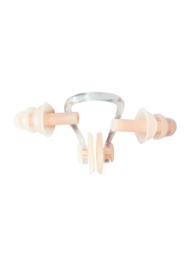 Generic W12 (oval Box) Swimming Silicone Earplug Nose Clip Set Swimming Equipment Manufacturers And Retail Soft-Color:W12-21 Rubber Powder - Image 1