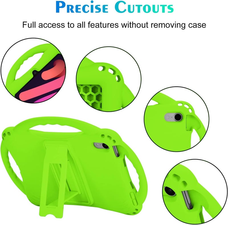 TopEsct Kids Case for iPad Mini 6th Generation Case Heavy Duty Shockproof Cover Childproof Protective Kids Cover with Three Handle Stand for 8.3 inch iPad Mini 6（Green） - Image 4