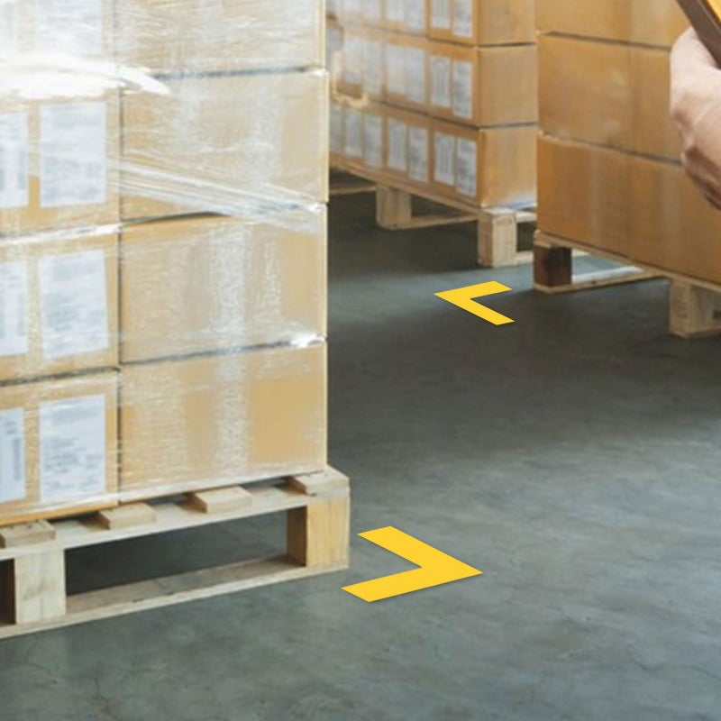 Heavy Duty L Shaped Anti Slip Floor Markers 10x10x3cm Yellow Positioning Stickers For Warehouse Safety - Image 5