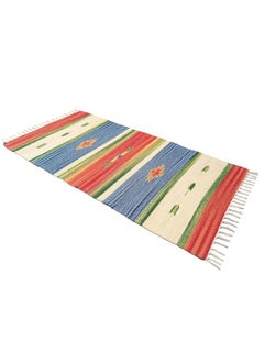 H2H H2H Geometric Rug (Lemon & Green, Cotton, 60x120cm)  - Image 1