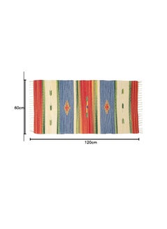 H2H H2H Geometric Rug (Lemon & Green, Cotton, 60x120cm)  - Image 2