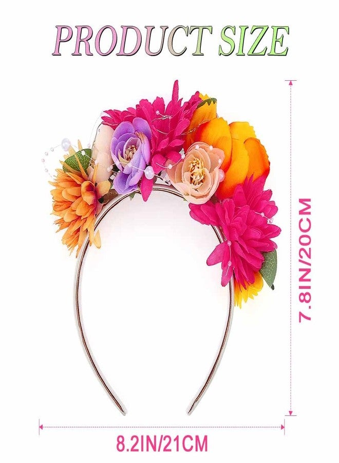 Zoestar Boho Light Up Headband LED Flower Headbands Glow Hawaii Beach Floral Party Hair Accessories for Women - Image 3
