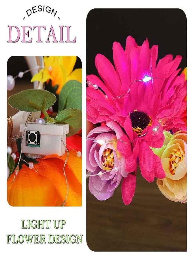 Zoestar Boho Light Up Headband LED Flower Headbands Glow Hawaii Beach Floral Party Hair Accessories for Women - Image 5