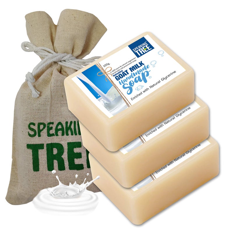 Speaking Tree Refreshing Goat Milk Handmade soap Pack of 3 - Image 1