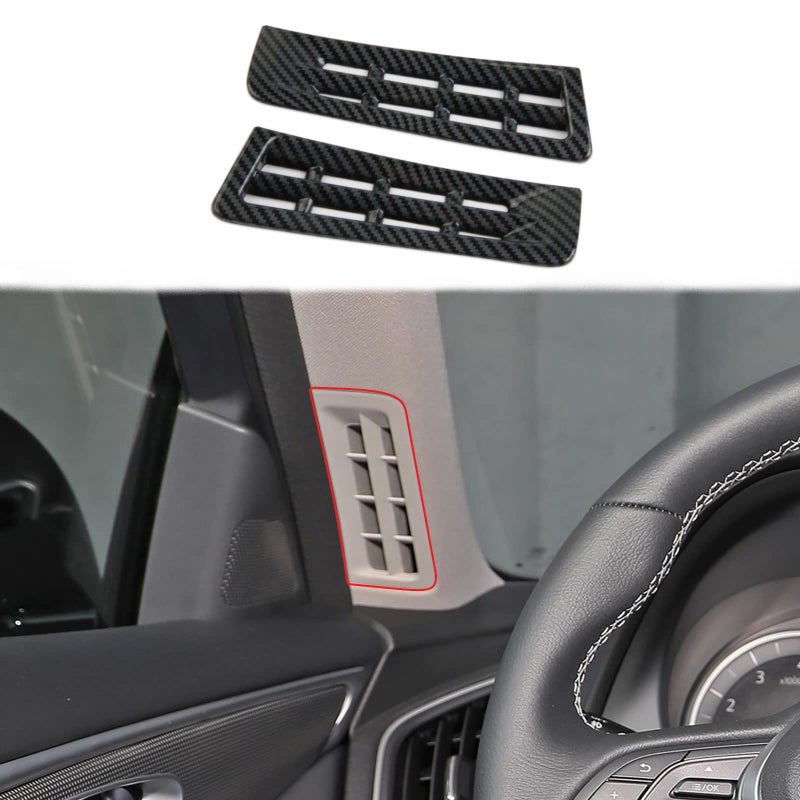 Fewshaw Carbon Fiber A-Pillar Vent Air Outle Cover Trim for Infiniti Q50 2014-2024 Q60 2017-2022 - Image 1