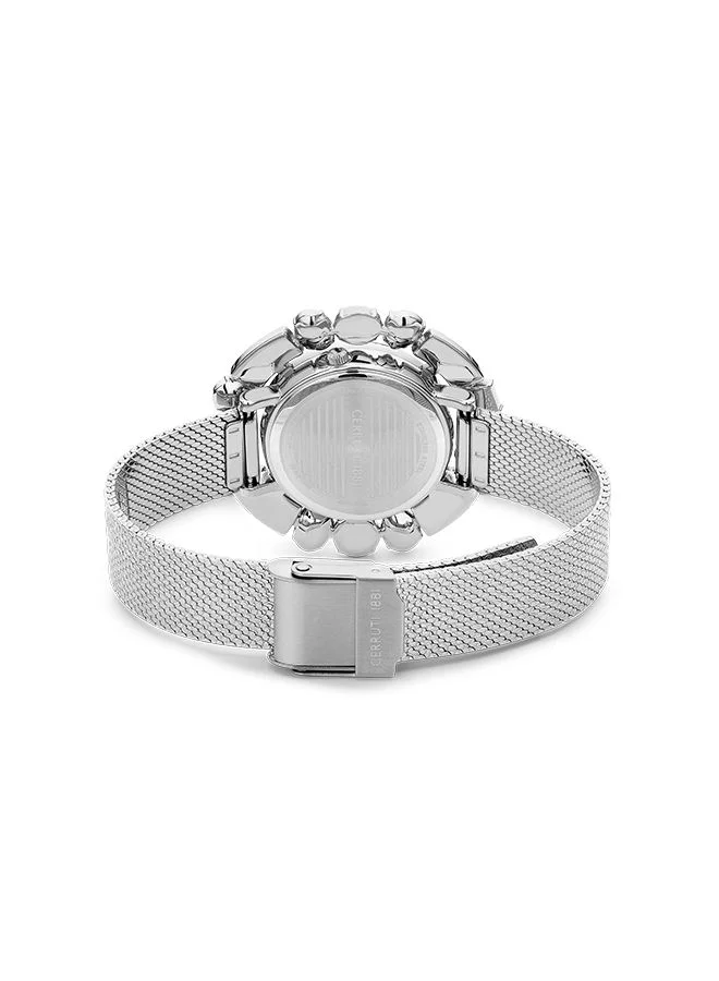 CERRUTI 1881 Womens Round Shape Stainless Steel Analog Wrist Watch CIWLG2225003 38 mm Silver