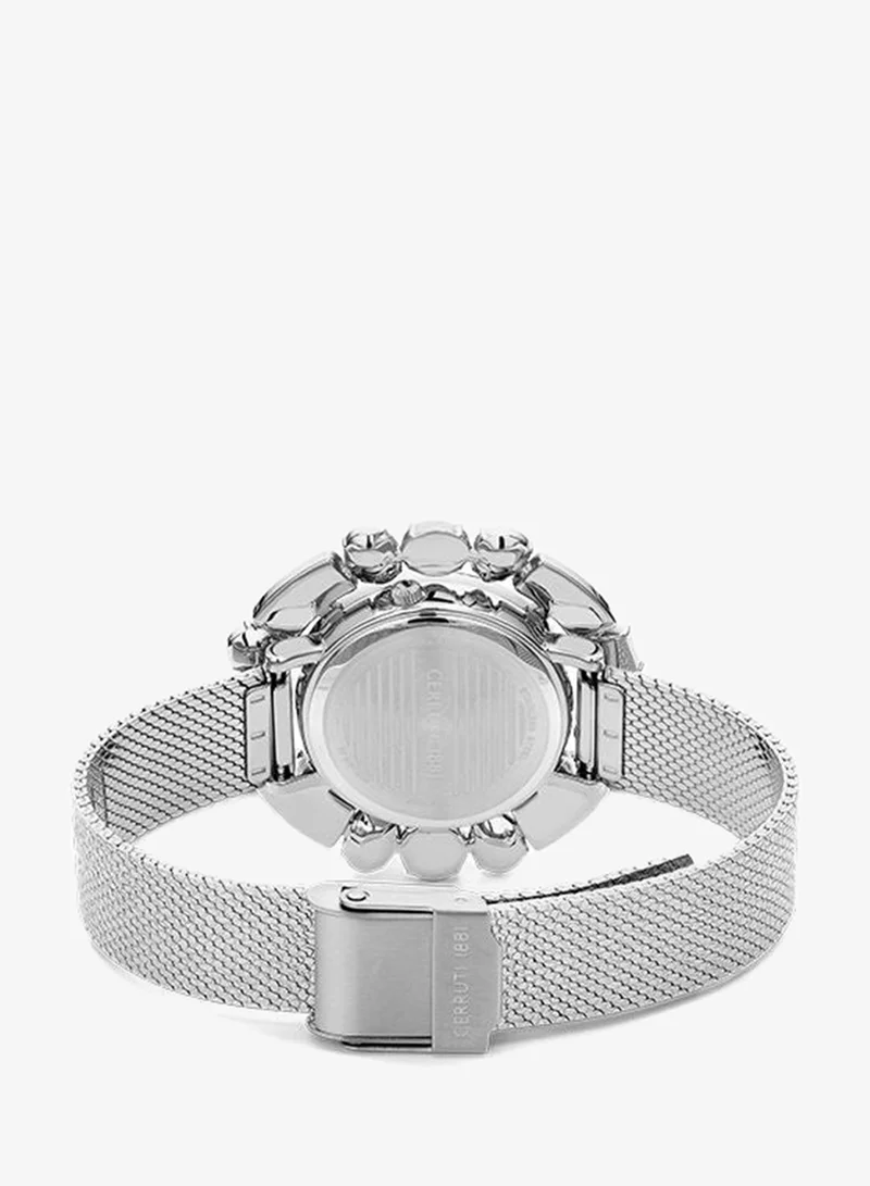 CERRUTI 1881 Womens Round Shape Stainless Steel Analog Wrist Watch CIWLG2225003 38 mm Silver