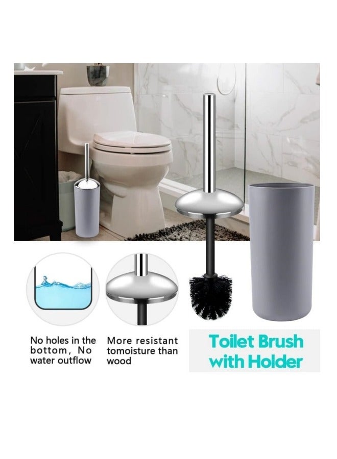 ميكسد اكسسوارات الحمام مجموعة ( مع علبة ) ، 6 قطعة من البلاستيك هدية حمام مجموعة ( مع القمامة ) ، فرشاة المرحاض ، موزع الصابون ، علبة الصابون ، مستحلب مجموعة ( رمادي ) - Image 4