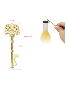 KASTWAVE Key Bottle Openers, 50 Set Vintage Key Bottle Opener With Escort Card Tag And Key Chains, For Party And Festival Souvenir Gift (Gold)  - Image 2