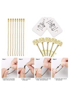 KASTWAVE Key Bottle Openers, 50 Set Vintage Key Bottle Opener With Escort Card Tag And Key Chains, For Party And Festival Souvenir Gift (Gold)  - Image 3