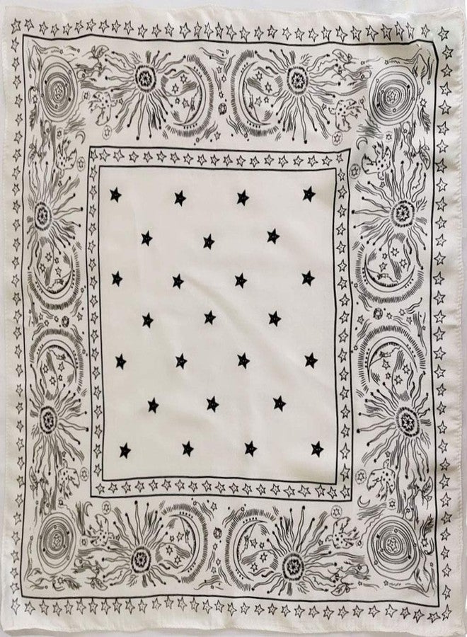 FONYVE 100% Mulberry Silk Scarfs for Women - Lightweight Square Satin Head Scarf - Small Silk Hair Scarf for Sleeping 21" x 21", 39 Constellation White, S - Image 2