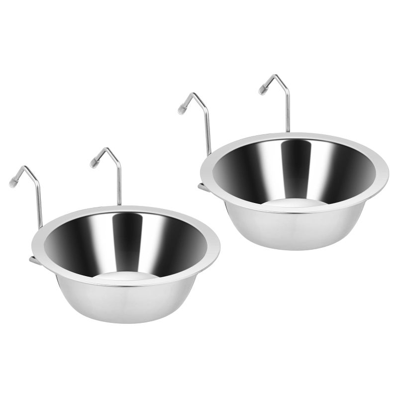 Fri4Free 2PCS Kennel Water Bowl Hanging,Stainless Steel Puppy Bowls for Small Dog Cage,Kennel, Crate, Catio Accessories,Dog Crate Water Bowl Dish Feeder Food Holder No Spill(8oz/1cup) - Image 1