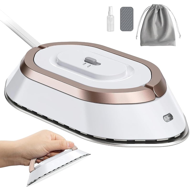 WISKA WISKA Portable Iron for Clothes Travelling Mini Portable Iron Foldable Lightweight Dual Voltage 120V220V Handheld Ironing Machine Compact Micro Iron Ideal for Travel Small Iron Box - Image 1