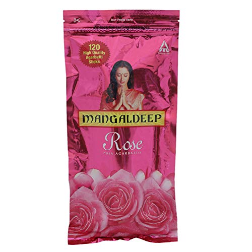 Mangaldeep Zip Lock Agarbatti, Rose, 139g - Image 1