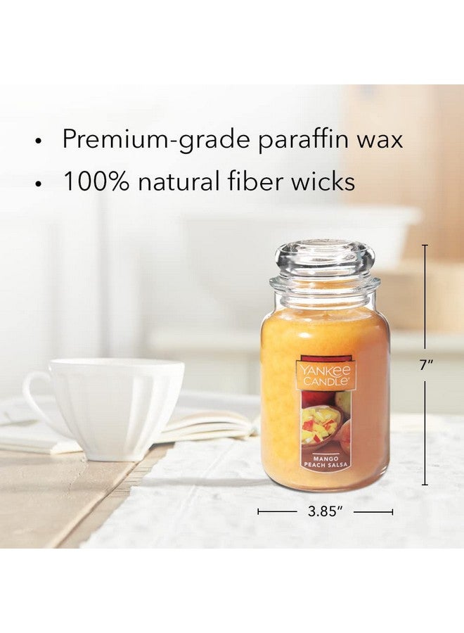 Yankee Candle Mango Peach Salsa Scented, Classic 22oz Large Jar Single Wick Candle, Over 110 Hours of Burn Time - Image 4