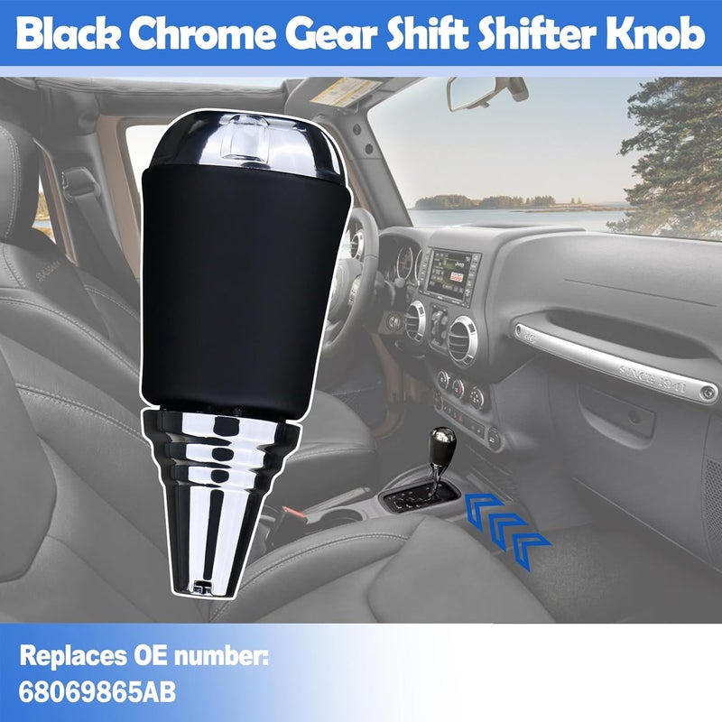 Osompar Automatic Transmission Shift Knob for Jeep Wrangler 2011-2018 - Chrome Replacement - Image 2