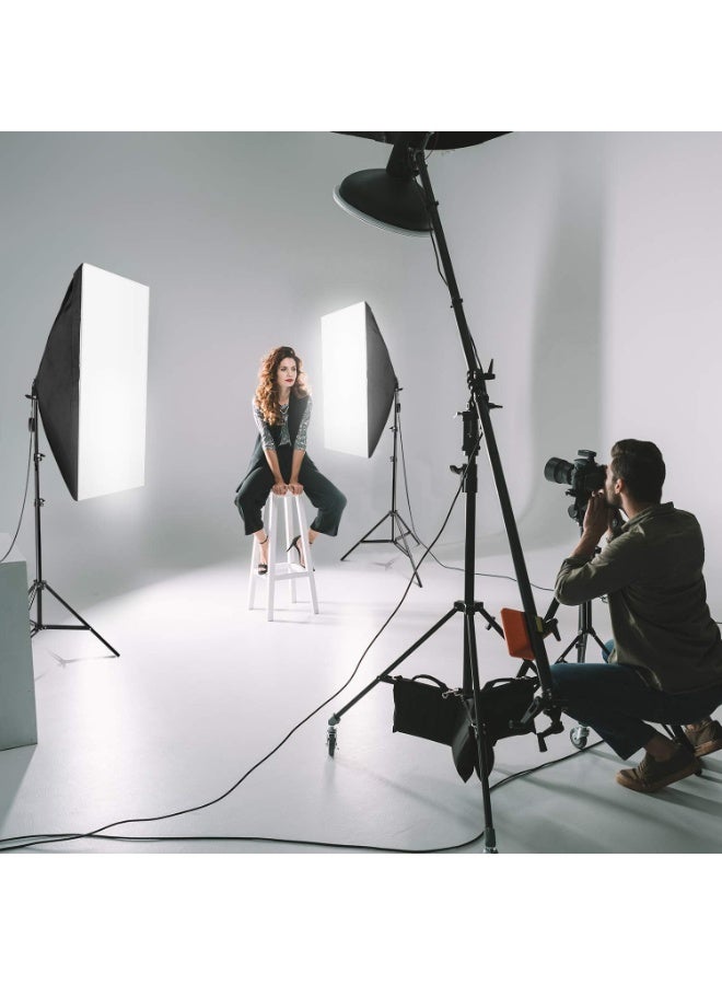 AIWANTO 2-Piece Softbox Lighting Kit for Content Creation, YouTube & Studio – 50×70 cm Softboxes with Adjustable Stands to 2 m, E27 Sockets (Bulbs Not Included), Diffusers, Switch & Storage Bag, Euro Plug - Image 5