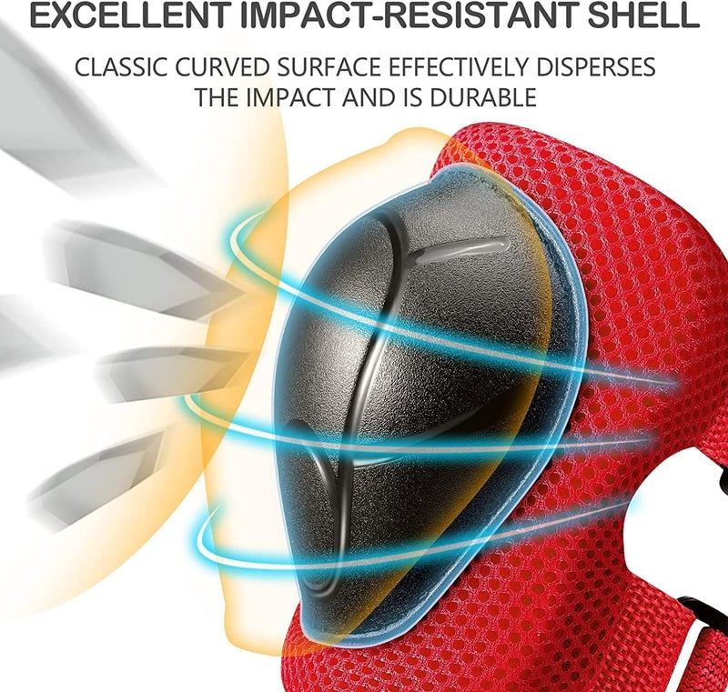 TNTAIAHL Kids Helmet Set, Knee Pads for Kids Knee Elbow Pads Wrist Guards with Helmet Adjustable Protective Gear Set for Girls Boys Inline Skating Bike Cycling Skateboard Scooter - Image 2