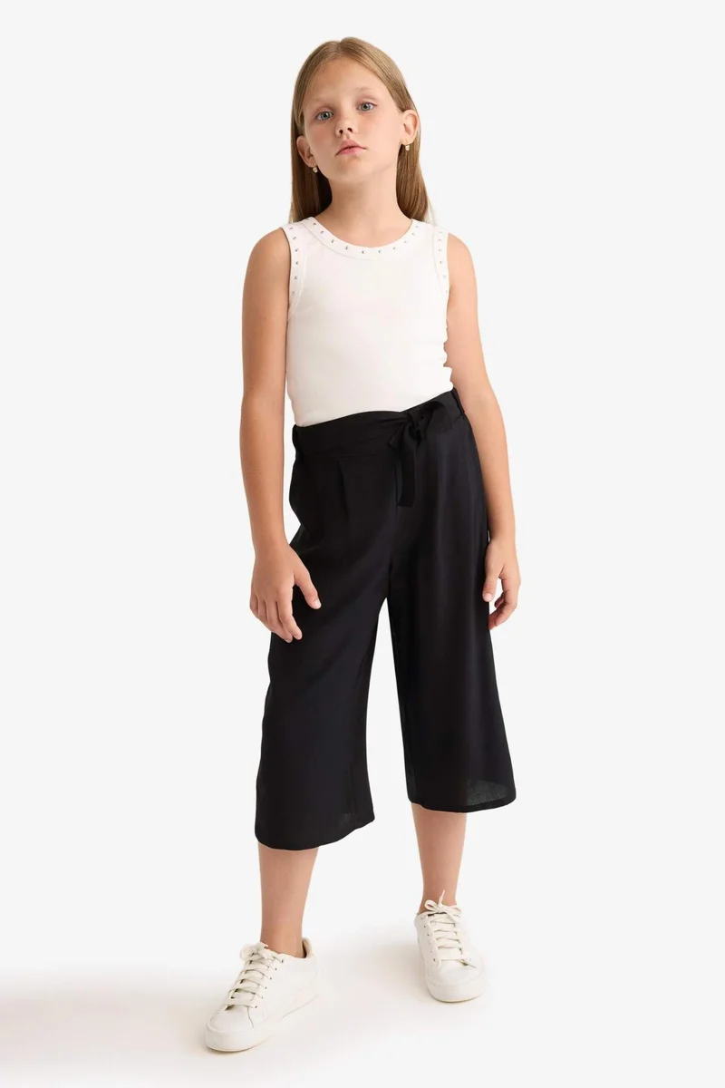 ديفاكتو Girl Culotte Wide Leg Viscose Trousers