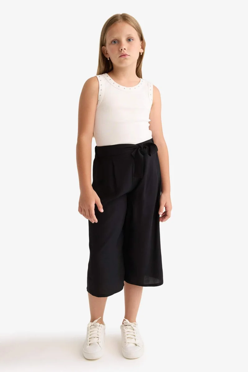 ديفاكتو Girl Culotte Wide Leg Viscose Trousers