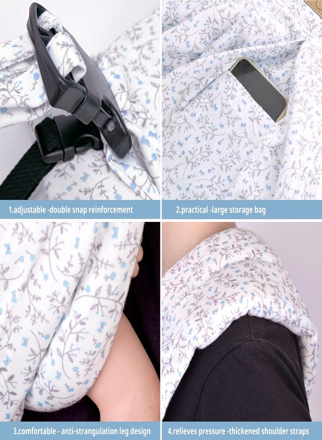 CUBY Wrap Baby Sling Carrier, Baby Wraps Sling Carrier Adjustable Breathable Lightweight Easy to Wearing - Baby Slings for Newborn Infant Toddler Front & Hip Carry Up to 40lbs (Blue Flower) - Image 5