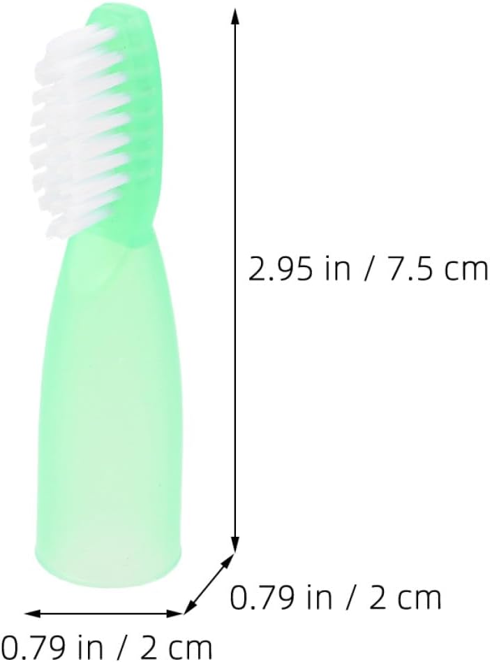 20pcs Prison Use Mini Finger Toothbrushes Small Soft Bristle Portable Oral Care Tools for Inmates with Blue and Light Green Colors - Image 2