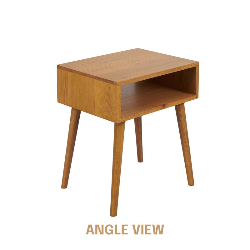 NTC Solid Oak Zoe Nightstand, Mid Century Modern Side Table Bedroom, Bedside Furniture, Night Stand, End Table, Easy Assembly - Rustic Oak - Image 4