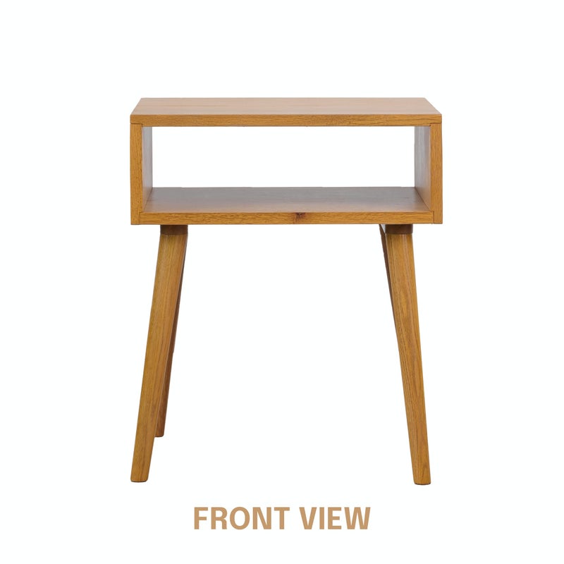 NTC Solid Oak Zoe Nightstand, Mid Century Modern Side Table Bedroom, Bedside Furniture, Night Stand, End Table, Easy Assembly - Rustic Oak - Image 3