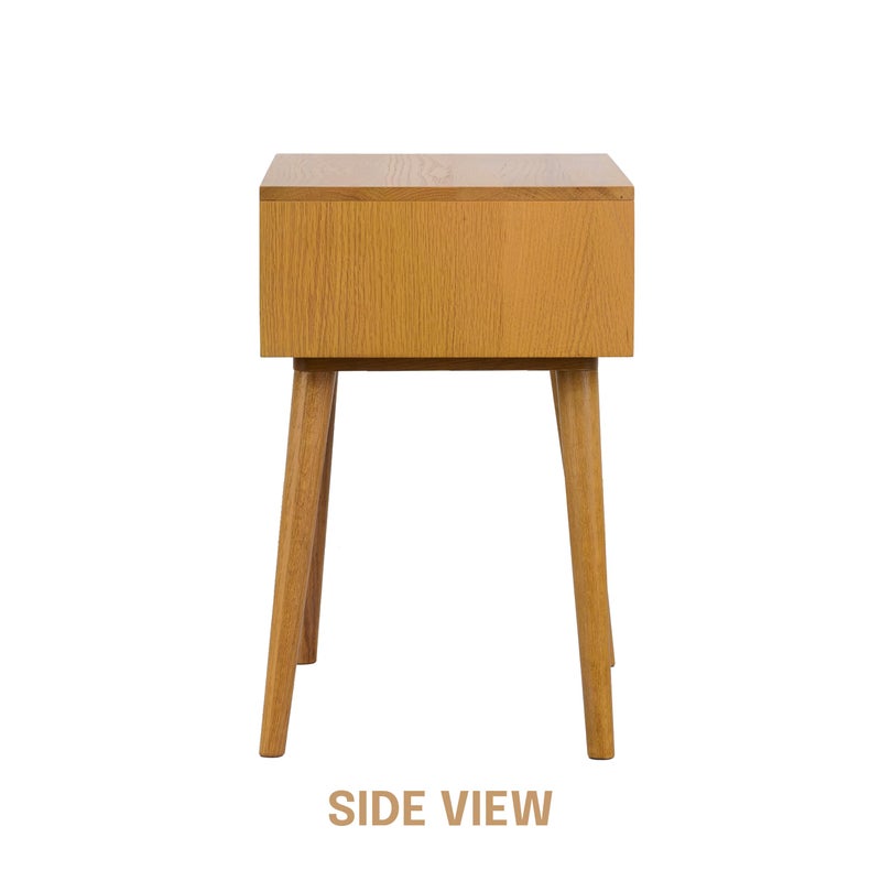 NTC Solid Oak Zoe Nightstand, Mid Century Modern Side Table Bedroom, Bedside Furniture, Night Stand, End Table, Easy Assembly - Rustic Oak - Image 5
