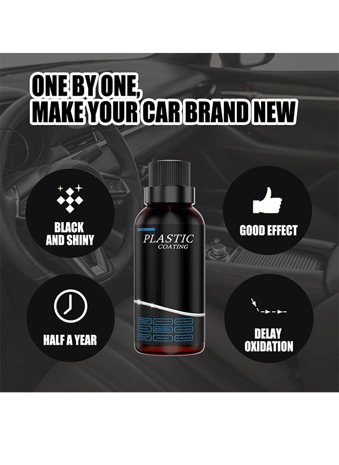 RAYHONG Plastic Coating，Auto Plastics Parts Refurbishment Agent Car Interior Plastics & Leather Restorer, Auto Refurbishment Cleaning Agent Car Cleaner with Sponge--50ml  - Image 2