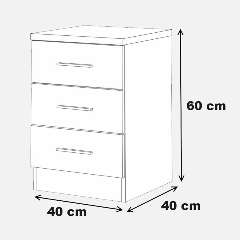 UNITEK FURNITURE UNITEK FURNITURE Wooden 3 Drawer Storage Side Table Night Stand Solid Wood Table Finish Color White 3 D  - Image 2