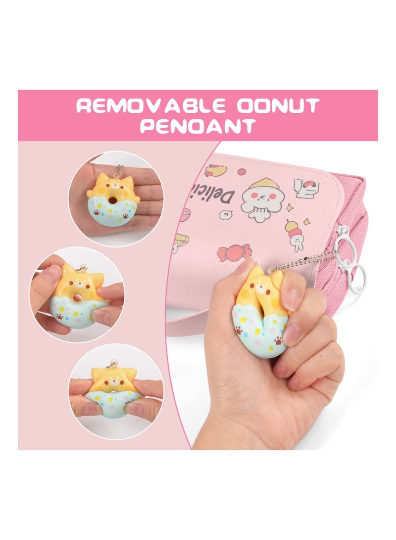 SYOSI حقيبة أقلام كبيرة لتنظيم أقلام الرصاص والأقلام بسعة كبيرة وحقيبة متعددة الأقسام وحقيبة مكياج وأدوات مكتبية وحقيبة أقلام لتخفيف التوتر ومنظم تخزين - Image 5