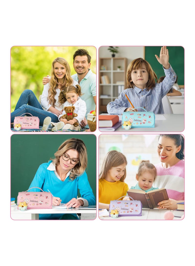 SYOSI حقيبة أقلام كبيرة لتنظيم أقلام الرصاص والأقلام بسعة كبيرة وحقيبة متعددة الأقسام وحقيبة مكياج وأدوات مكتبية وحقيبة أقلام لتخفيف التوتر ومنظم تخزين - Image 2