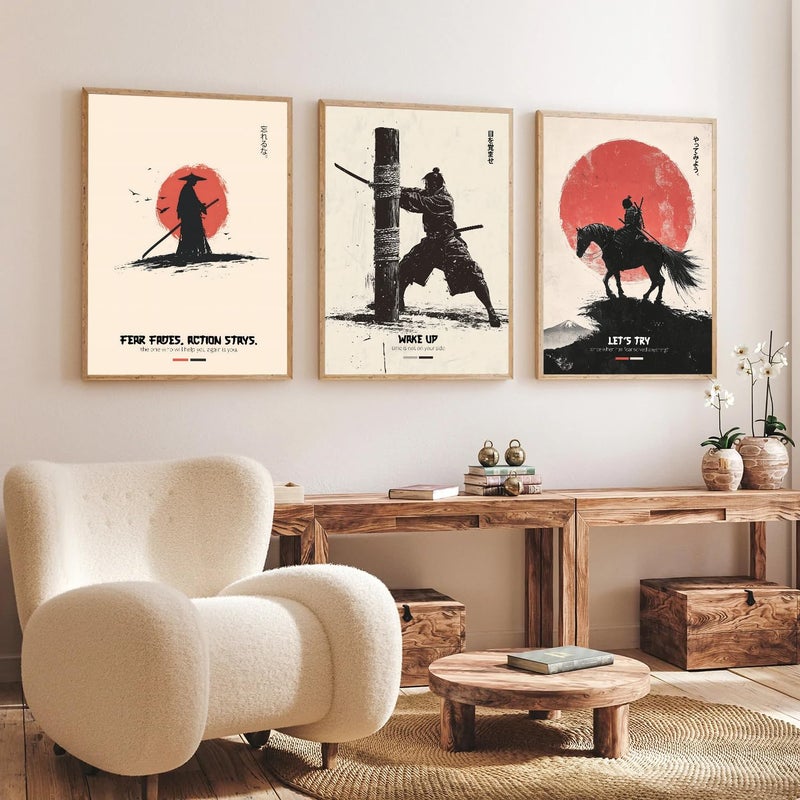 Gamya Framed Japan Samurai Theme Motivational Quote Posters For Office, Living Room, Bedroom Wall Decor - Aesthetic Room Decor (13x19 Inches) (Samurai 2) - Image 1