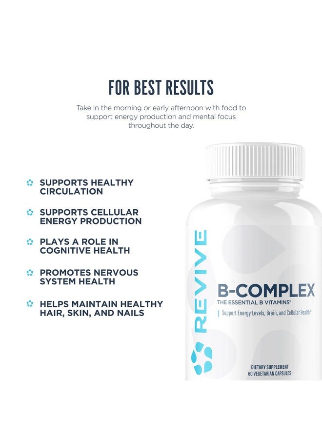 Revive MD Vitamin B Complex Capsules - Supports Heart Health & Immune System - B-Complex Vitamin Supplement for Women & Men - Vitamin B12 Complex Promotes Healthy Brain Function & Boosts Energy - Image 4