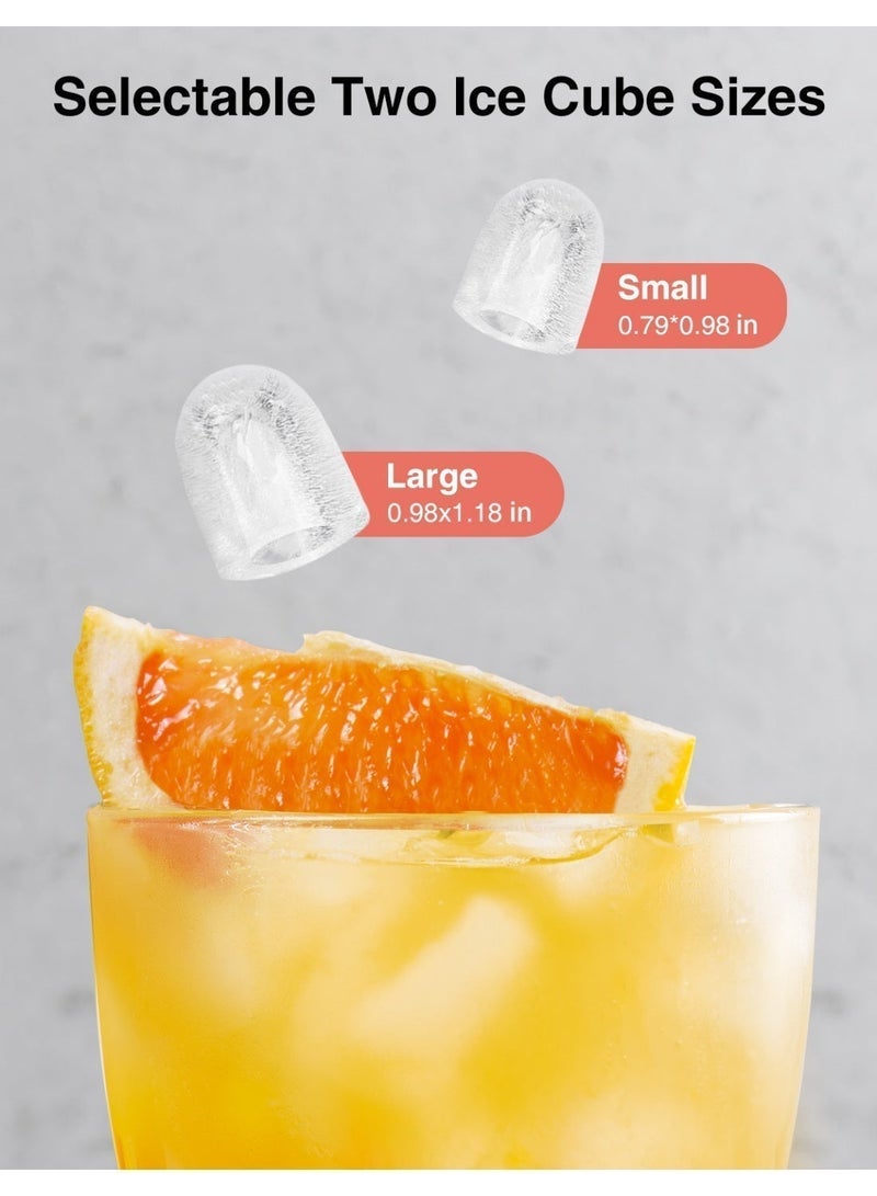 CROWNFUL White Countertop Ice Maker, Portable Self-Cleaning Ice Making Machine with Handle, Scoop and Basket, Makes 9 Bullet Ice Cubes in 6 Minutes, 12kg/24H, Ideal for Home, Kitchen, Office, Party - A Heartwarming Gift for Him and Her - Image 5