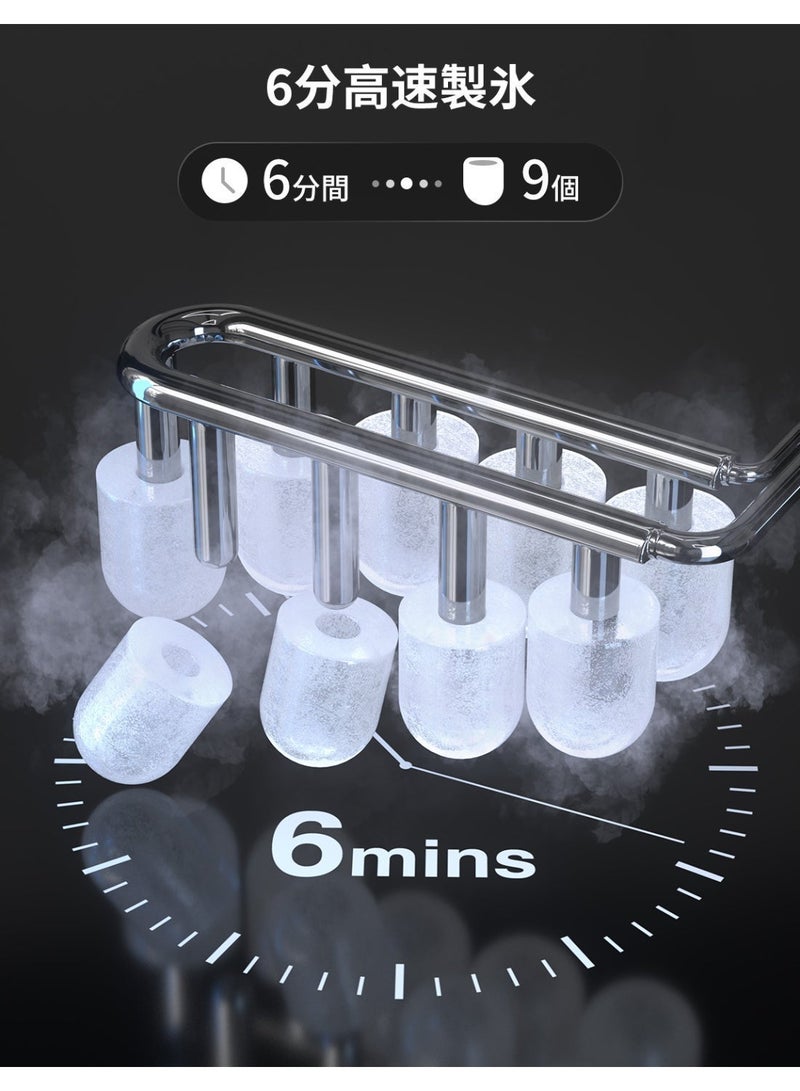 CROWNFUL White Countertop Ice Maker, Portable Self-Cleaning Ice Making Machine with Handle, Scoop and Basket, Makes 9 Bullet Ice Cubes in 6 Minutes, 12kg/24H, Ideal for Home, Kitchen, Office, Party - A Heartwarming Gift for Him and Her - Image 4