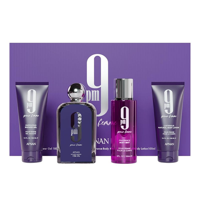 Afnan 9 PM Pour Femme Luxury Perfume Gift Set - Image 2