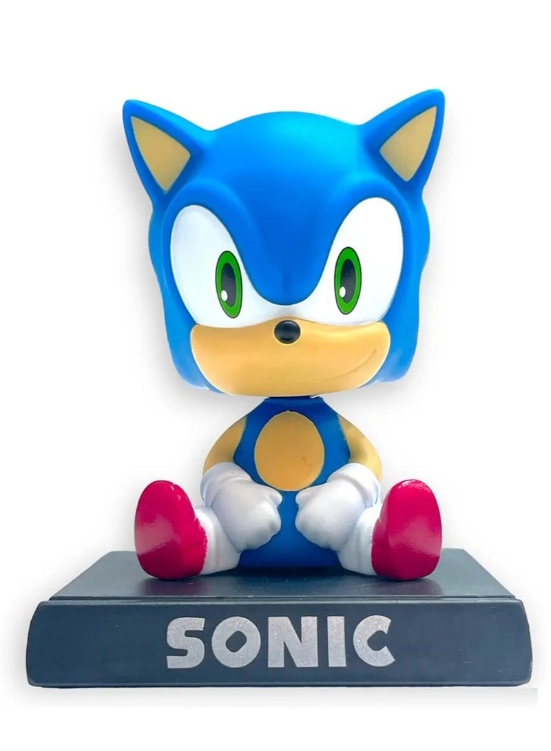 Sonic Action Figure Limited Edition Bobblehead with Mobile Holder for Car Dashboard, Office Desk & Study Table - Image 1