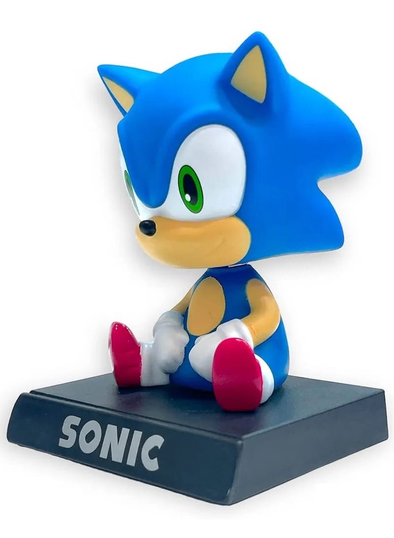 Sonic Action Figure Limited Edition Bobblehead with Mobile Holder for Car Dashboard, Office Desk & Study Table - Image 2