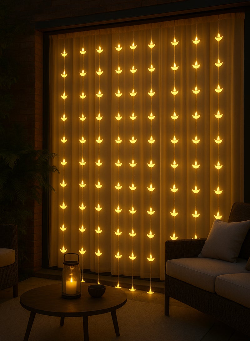 أضواء ستارة LED على شكل ديا بيضاء دافئة من DPL 840 | أضواء زينة خيطية للديوالي، حفلات الزفاف، المهرجانات، المنازل، والشرفات (مجموعة من 50 قطعة، علبة ملونة) - Image 3