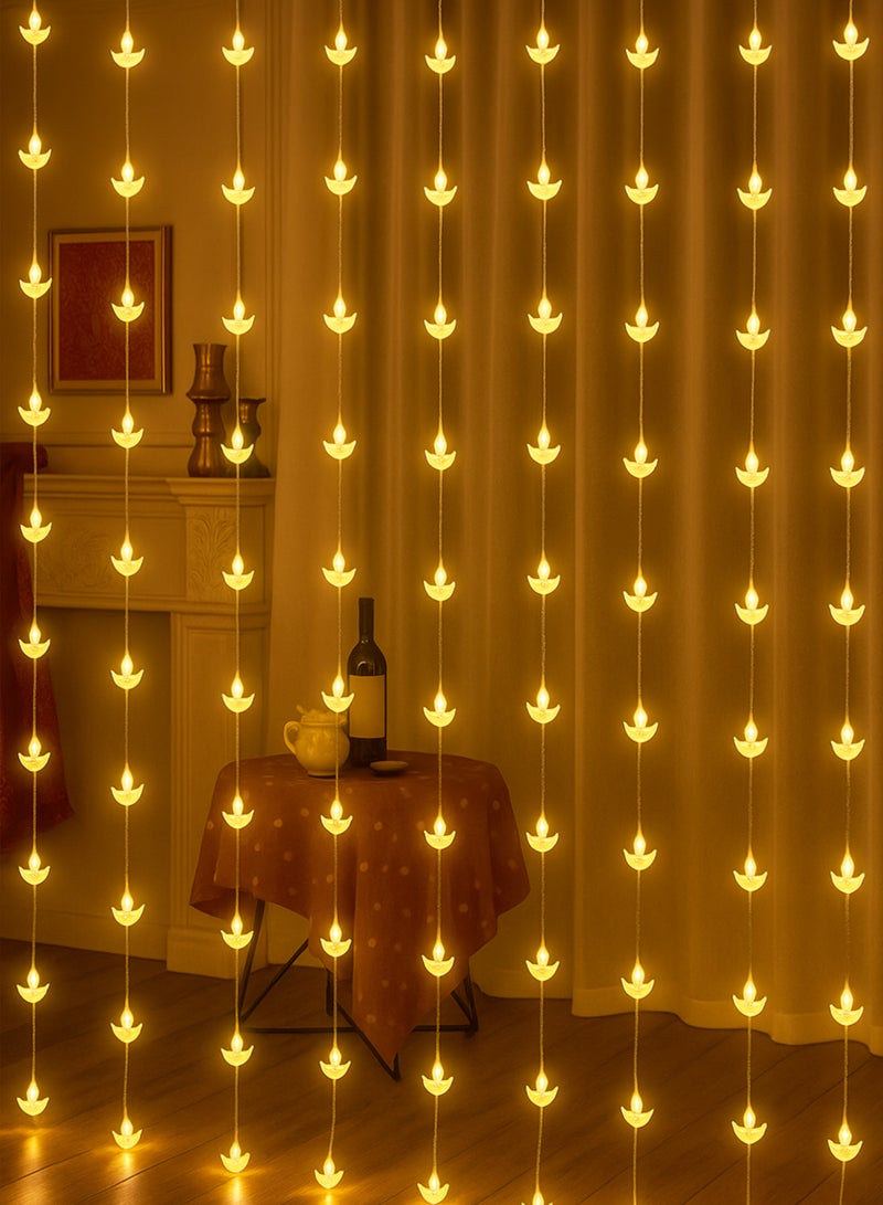أضواء ستارة LED على شكل ديا بيضاء دافئة من DPL 840 | أضواء زينة خيطية للديوالي، حفلات الزفاف، المهرجانات، المنازل، والشرفات (مجموعة من 50 قطعة، علبة ملونة) - Image 1