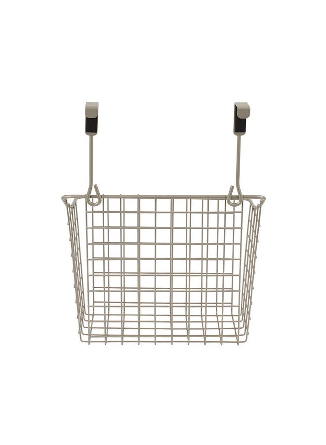 Spectrum Spectrum Hanging Baskets for Organizing (Large, Satin Nickel) - Grid Over the Cabinet Wire Basket for Kitchen or Bathroom - Door Hanging Storage Organizer for Cleaning Supplies, Washcloths, & Towels - Image 5
