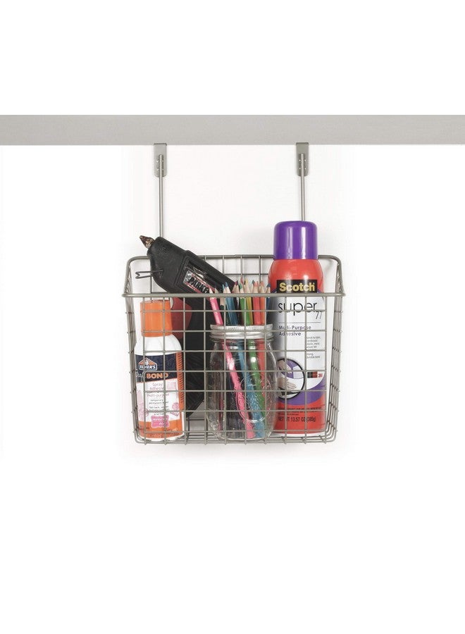 Spectrum Spectrum Hanging Baskets for Organizing (Large, Satin Nickel) - Grid Over the Cabinet Wire Basket for Kitchen or Bathroom - Door Hanging Storage Organizer for Cleaning Supplies, Washcloths, & Towels - Image 3