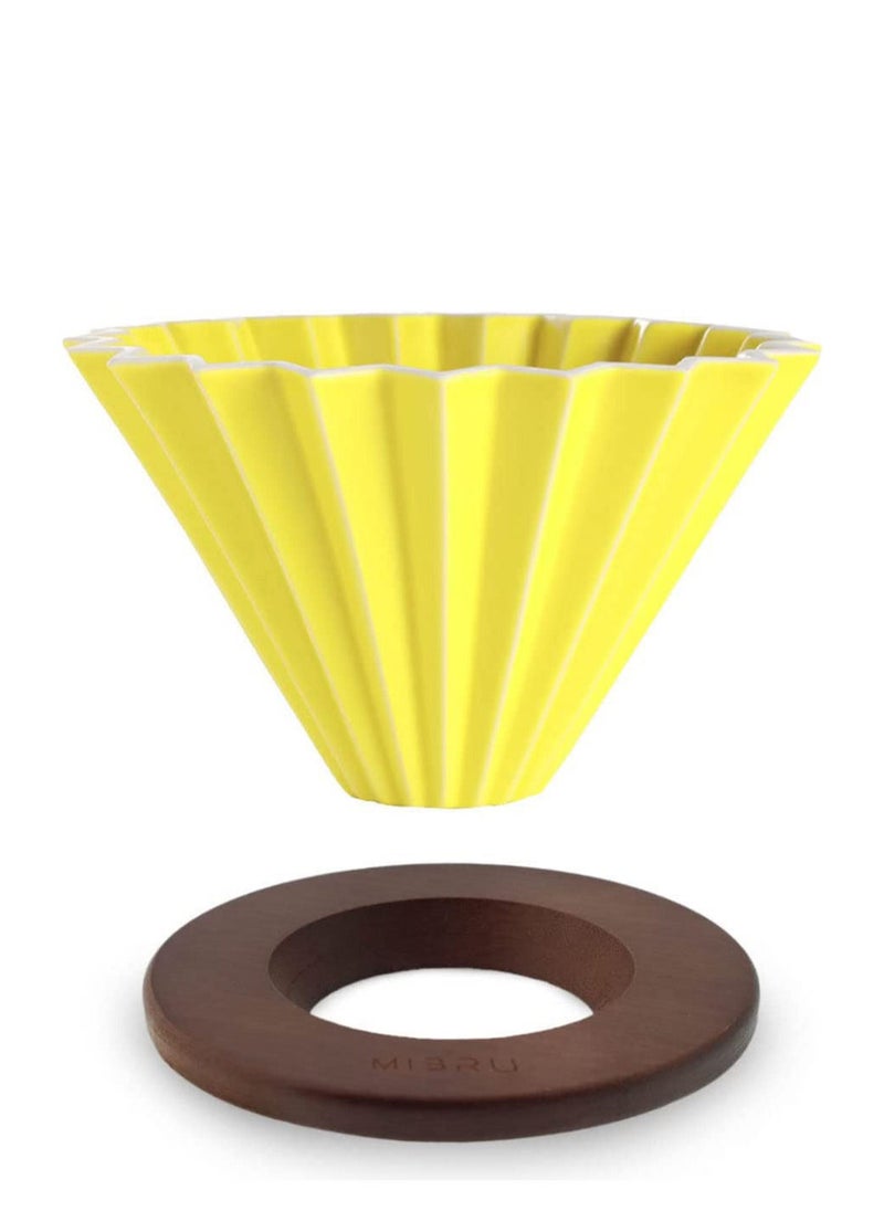 MIBRU Ceramic Coffee Dripper Origami Style Cone Filter Cup Reusable Pour Over Cafe Dripper for Home Office Restaurants 1 To 2 Cups  - Image 1
