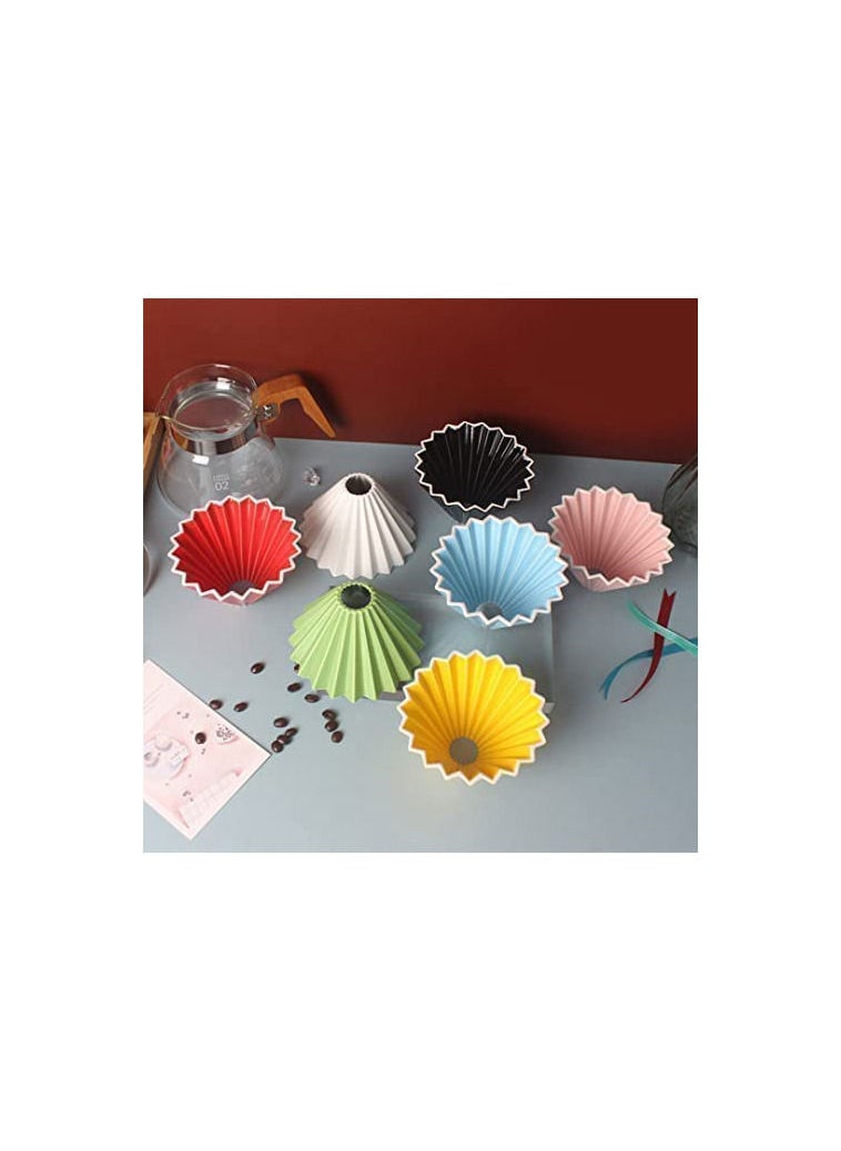 MIBRU Ceramic Coffee Dripper Origami Style Cone Filter Cup Reusable Pour Over Cafe Dripper for Home Office Restaurants 1 To 2 Cups  - Image 2