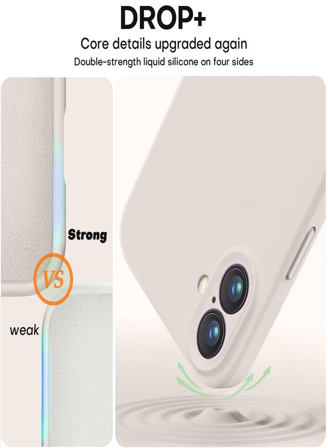 Vooii جراب Vooii متوافق مع iPhone 16، مصنوع من السيليكون السائل المُطوّر [حماية للكاميرا] [بطانة ناعمة من الألياف الدقيقة المقاومة للخدش] جراب مقاوم للصدمات لهاتف iPhone 16 مقاس 6.1 بوصة - لون حجري - Image 4