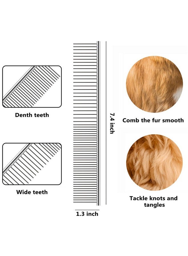QUMY Dog Comb for Dematting, Stainless Steel Pet Grooming Comb, Removes Dead, Matted or Knotted Hair, Finishing and Fluffing, Comfort-Grip Handle - Pack of 1 - Image 3
