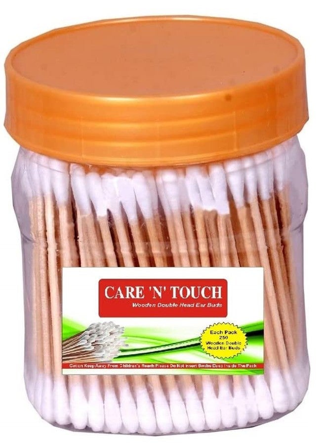 CARE 'N' TOUCH CARE N TOUCH Wooden Ear Wax Cleaning Buds 250 BOX Buds Multipurpose Cotton Swabs for Personal Care NATURAL ECO-FRIENDLY BAMBOO EARBUDS, Q-TIPS, - Image 1