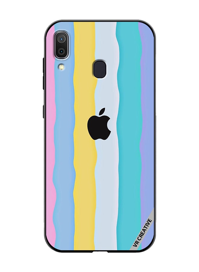 VR CREATIVE Protective Case Cover For Samsung Galaxy A30 Apple Logo Design Multicolour - Image 1